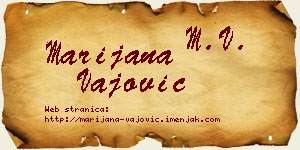 Marijana Vajović vizit kartica